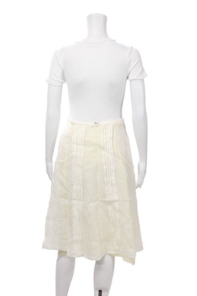 Zara Women A-Line Peasant Skirt Beige Knee Length Lyocell Blend Size XS