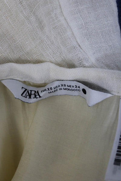 Zara Women A-Line Peasant Skirt Beige Knee Length Lyocell Blend Size XS