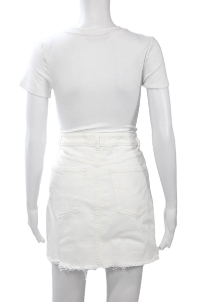 DL1961 Womens Mini Straight Pencil Skirt White Size 27