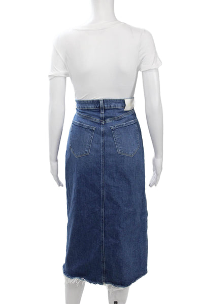 Paige Womens Dark Blue Straight Pencil Skirt Size 27