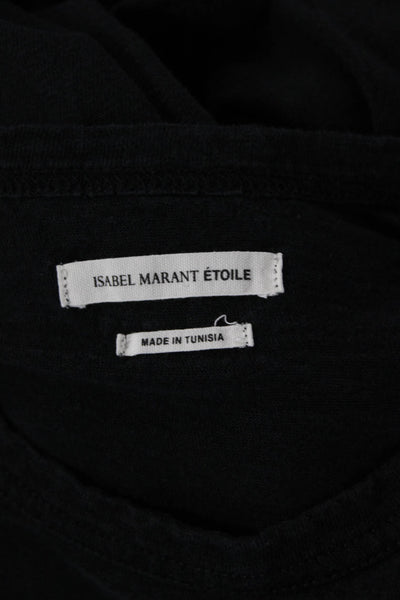 Isabel Marant Etoile Women Black Cotton Short Sleeve T-Shirt Size L