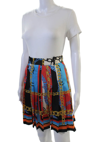 Zara Women Black Pleated A-Line Skirt Short 100% Polyester Size S