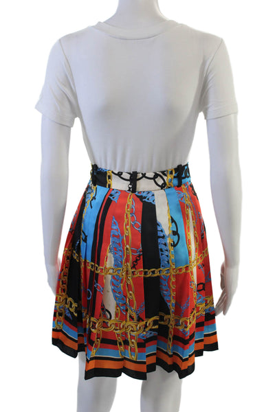 Zara Women Black Pleated A-Line Skirt Short 100% Polyester Size S