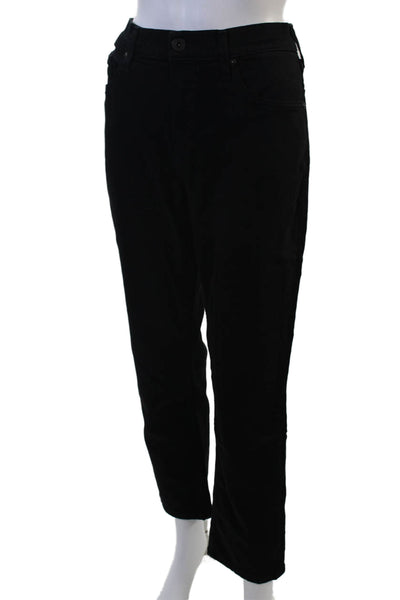 Paige Unisex Ankle Cropped Black Pants Button Mid Rise Size 33