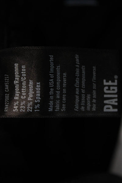 Paige Unisex Ankle Cropped Black Pants Button Mid Rise Size 33