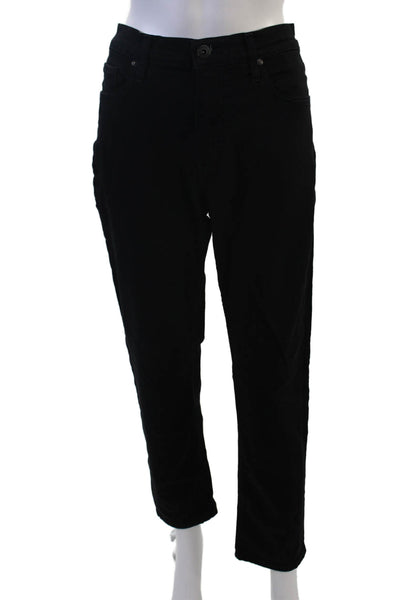 Paige Unisex Cropped Ankle Pants Black Mid Rise Size 33