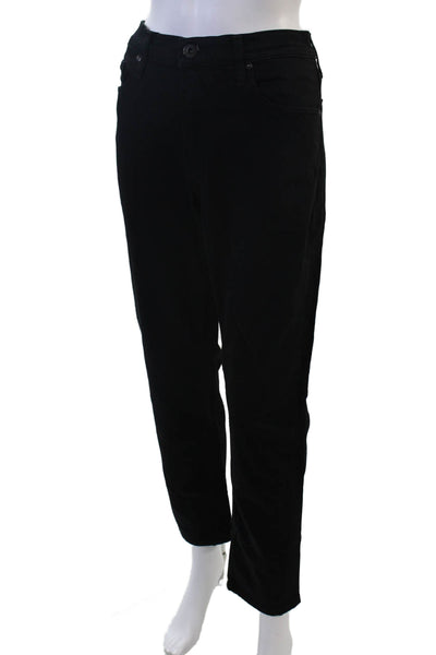 Paige Unisex Cropped Ankle Pants Black Mid Rise Size 33