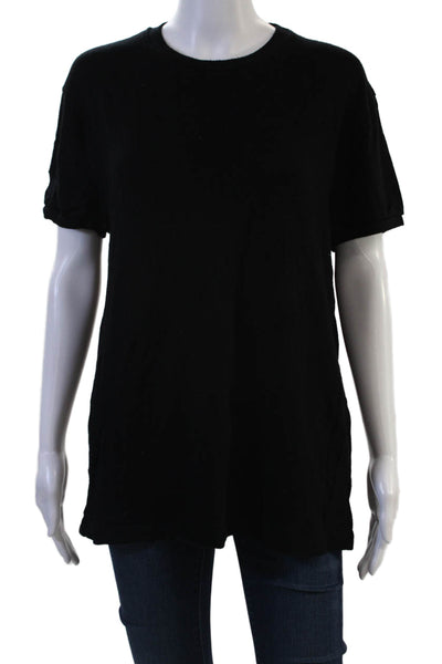 Zara Womens Basic T-Shirt Black Short Sleeve Crew Neck Size L