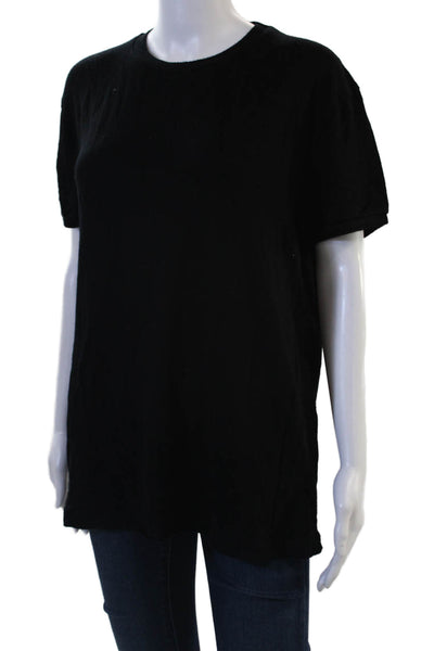 Zara Womens Basic T-Shirt Black Short Sleeve Crew Neck Size L