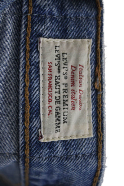 Levis Mens Cropped Straight Blue High Rise Cotton Jeans Size 26
