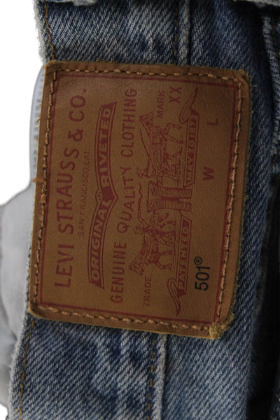Levis Mens Cropped Straight Blue High Rise Cotton Jeans Size 26