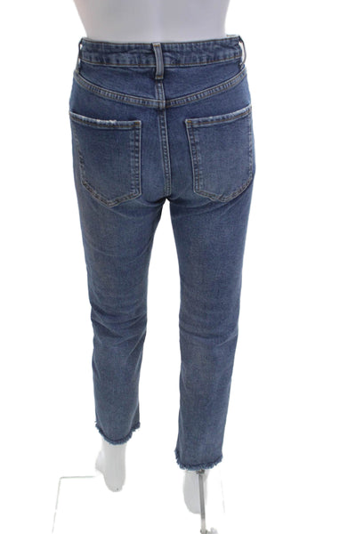 Trf Collection Zara Womens Cropped Ankle Jeans Blue High Rise Size 4