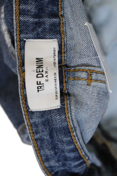 Trf Collection Zara Womens Cropped Ankle Jeans Blue High Rise Size 4