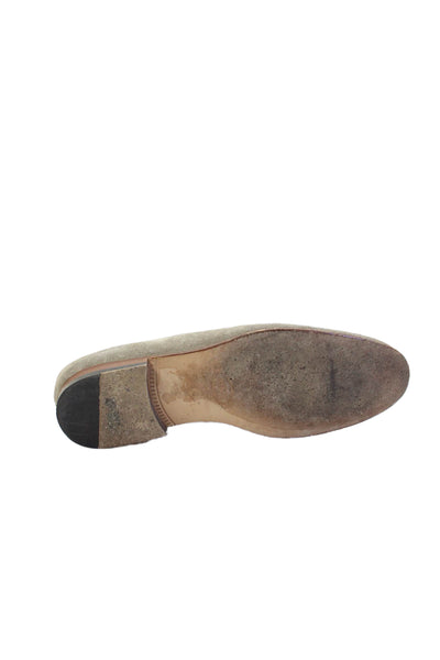 Tods Mens Slip On Round Toe Suede Loafers Gray Size 5