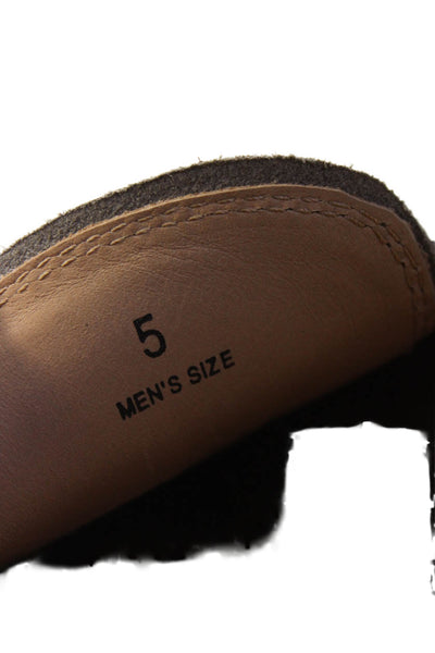 Tods Mens Slip On Round Toe Suede Loafers Gray Size 5