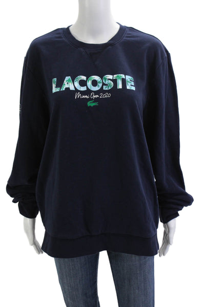 Lacoste Mens Pullover Dark Blue Crewneck Longsleeve Cotton Size L