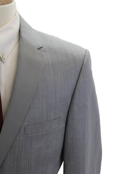 Michael Kors Mens 2-Piece Gray 100% Wool Suit Jacket Button Long Sleeve Size 40
