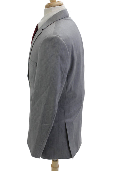 Michael Kors Mens 2-Piece Gray 100% Wool Suit Jacket Button Long Sleeve Size 40