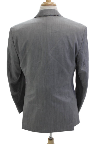 Michael Kors Mens 2-Piece Gray 100% Wool Suit Jacket Button Long Sleeve Size 40