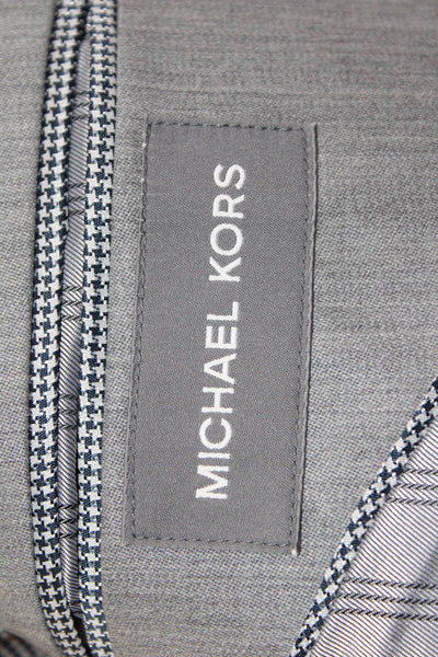 Michael Kors Mens 2-Piece Gray 100% Wool Suit Jacket Button Long Sleeve Size 40