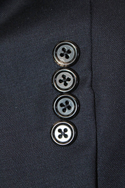 Hickey Freeman Mens Dark Blue Classic Suit Jacket Size 40