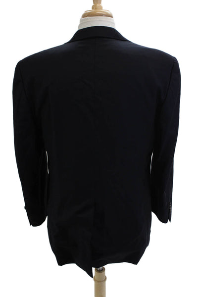 Hickey Freeman Mens Dark Blue Classic Suit Jacket Size 40
