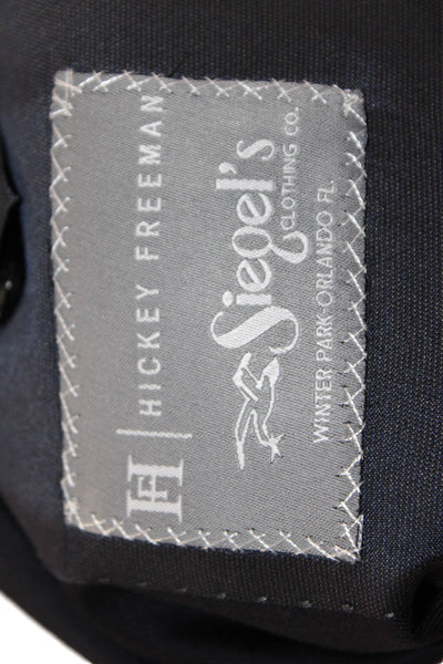 Hickey Freeman Mens Dark Blue Classic Suit Jacket Size 40