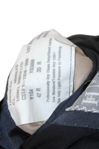 Hickey Freeman Mens Dark Blue Classic Suit Jacket Size 40
