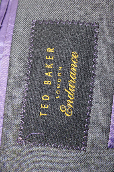 Ted Baker London Mens 2 Piece Dark Gray Wool Suit Jacket Size 40