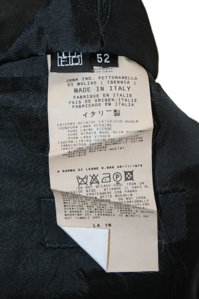 Gigli Mens Dark Blue Virgin Wool Suit Jacket Button Collared Classic Size 52