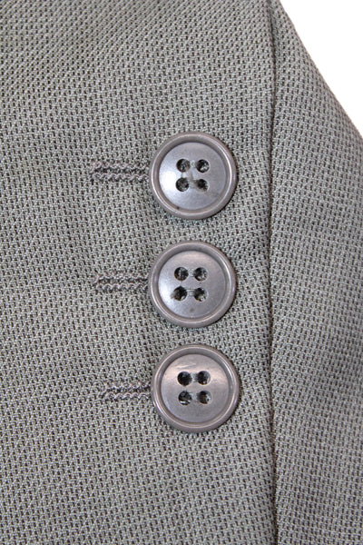 Mani Mens Gray Wool Suit Jacket Button Collared Long Sleeve 80s Size 42