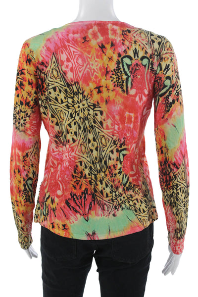 Alberto Makali Women Black V-Neck Button-Up Long Sleeve Sweater Size S