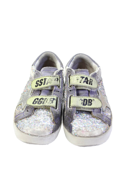 Golden Goose Deluxe Brand Childrens Girls Sequined Sneakers Silver Size 23