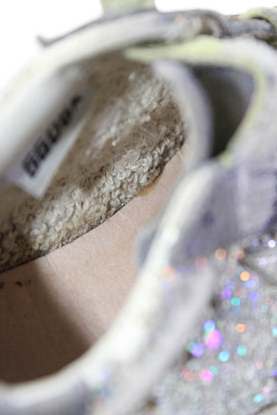 Golden Goose Deluxe Brand Childrens Girls Sequined Sneakers Silver Size 23