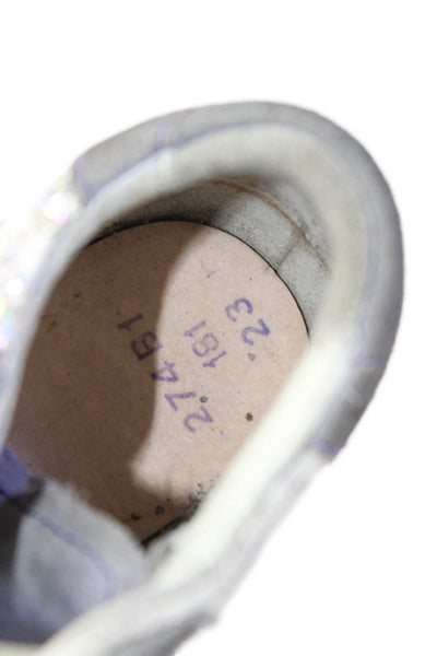 Golden Goose Deluxe Brand Childrens Girls Sequined Sneakers Silver Size 23