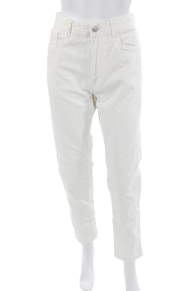 Zara Mens Cropped Ankle Jeans White Mid Rise 27in Cotton Blend 90s Size 31