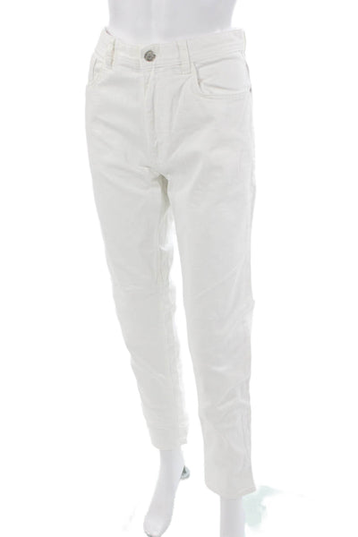Zara Mens Cropped Ankle Jeans White Mid Rise 27in Cotton Blend 90s Size 31
