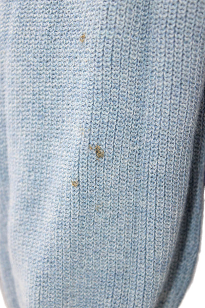 Cotton By Autumn Cashmere Unisex Pullover Blue Crewneck 3/4 Sleeve Size S