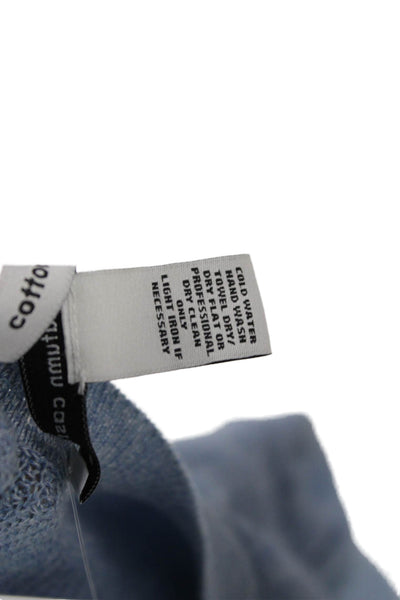 Cotton By Autumn Cashmere Unisex Pullover Blue Crewneck 3/4 Sleeve Size S