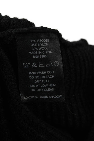 Le Ore Unisex Black Classic Pullover Wool Blend Sweater Size S
