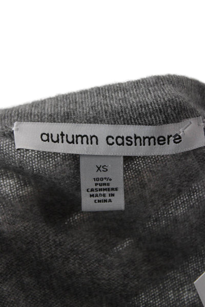 Autumn Cashmere Unisex Gray V-Neck Pullover Sweater 100% Cashmere Size XS