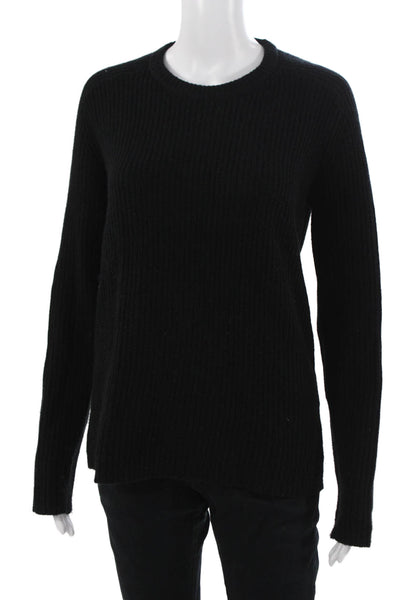 A.L.C. Unisex Pullover Black Merino Cashmere Crew Neck Long Sleeve Size S