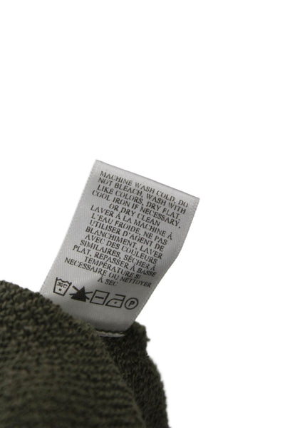 A.L.C. Womens Pullover Sweatshirt Army Green Cotton Crew Neck Size S