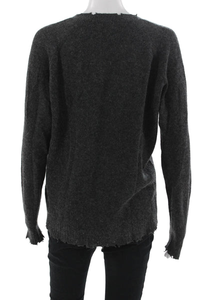 Minnie Rose Unisex Pullover Sweater 100% Cashmere Dark Gray V-Neck Size M