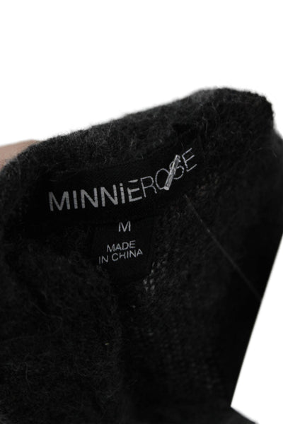 Minnie Rose Unisex Pullover Sweater 100% Cashmere Dark Gray V-Neck Size M