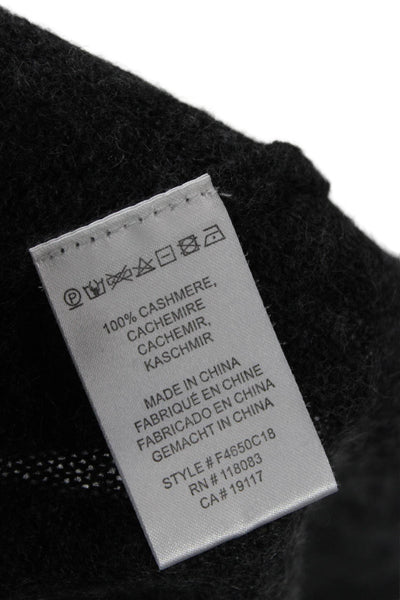 Minnie Rose Unisex Pullover Sweater 100% Cashmere Dark Gray V-Neck Size M