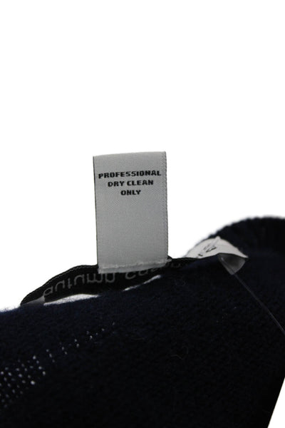 Autumn Cashmere Unisex Dark Blue Crew Neck Cashmere Pullover Sweater Size S