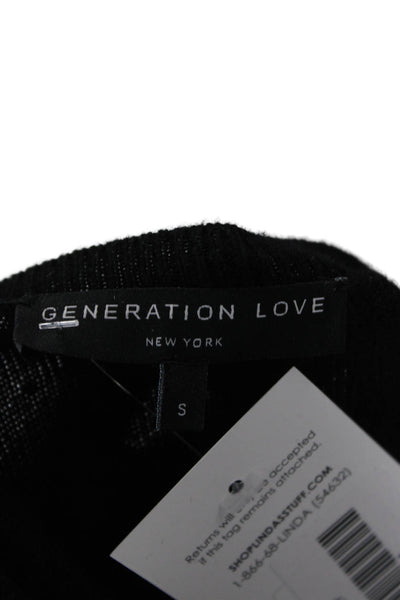 Generation Love Unisex Pullover Sweater Black Crystal Wool Cashmere Size S
