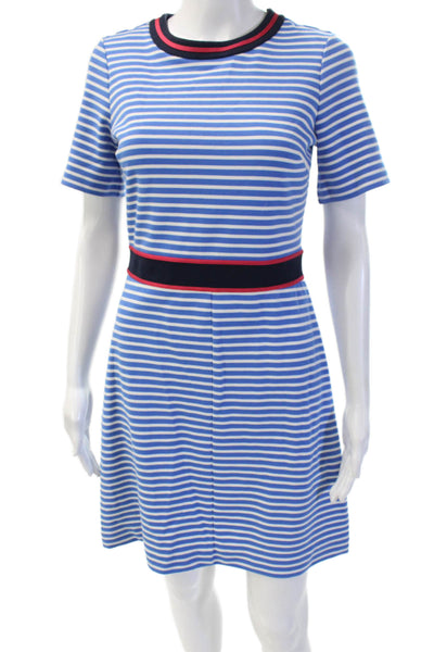 Draper James Women A-Line T-Shirt Dress Blue Striped Crewneck Size XS