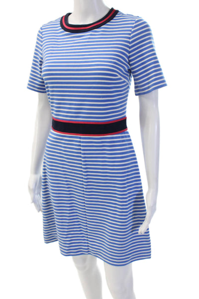 Draper James Women A-Line T-Shirt Dress Blue Striped Crewneck Size XS